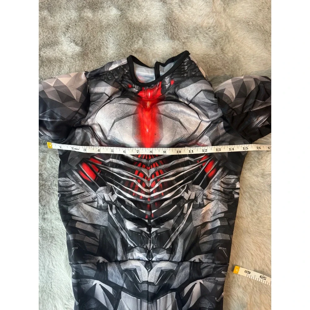 Justice League Cyborg Muscle Chest Costume Jumpsuit DC Comics Grey Black-0623